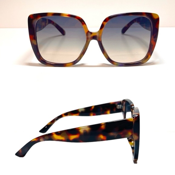 🍒3/$30 New ASOS Oversized Square Milky Tortoise Print Sunglasses - Picture 1 of 5